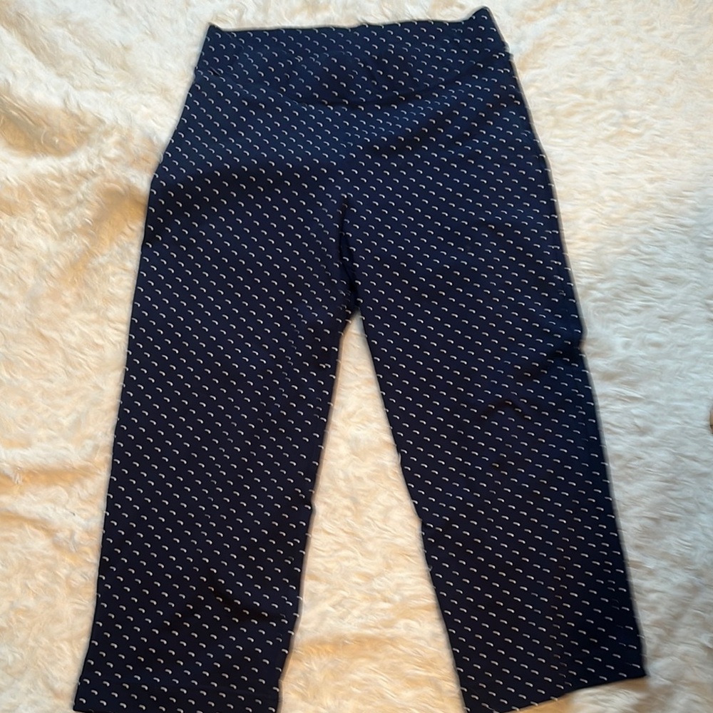 Lands' End Navy Pants with White Dots